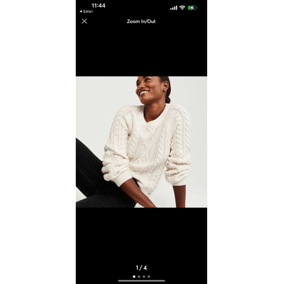 Abercrombie & Fitch White Cable Knit Sweater - Picture 2 of 7